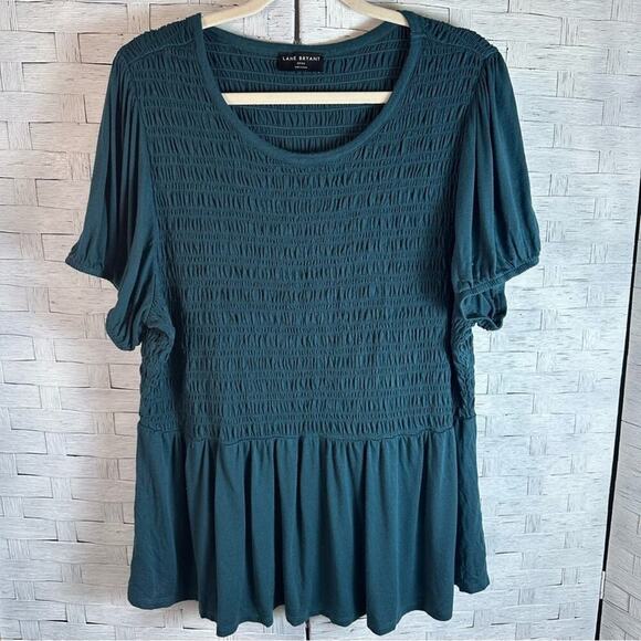 Lane Bryant Women’s Smocked Top Rayon Blend balloon sleeve bohemian Plus size - Picture 4 of 13